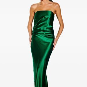 The Sei strapless silk maxi dress - Verdant, Size 2 (XS)